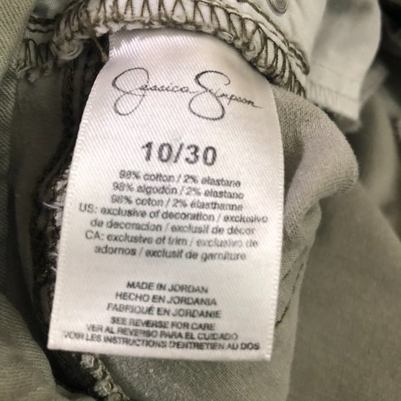 JESSICA SIMPSON Rolled Crop Skinny Jeans Meadow Green 10/30 - Picture 10 of 14